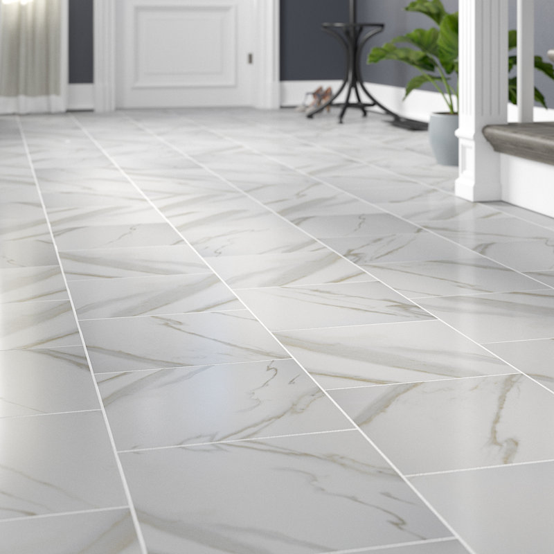 MSI Pietra Calacatta 12" x 12" Porcelain Field Tile in White & Reviews Wayfair